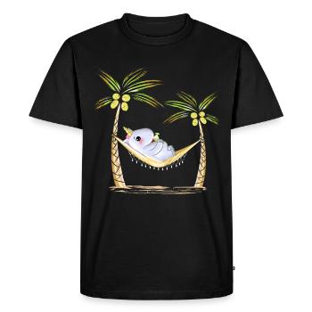 Cadeau De Cocktail Drôle Licorne Dans Un Hamac - T-shirt Premium bio Homme - noir - Devant - Nico (187cm)
