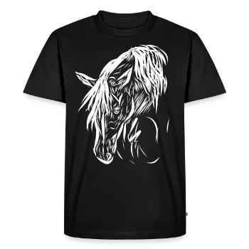 Cheval - T-shirt Premium bio Homme - noir - Devant - Nico (187cm)