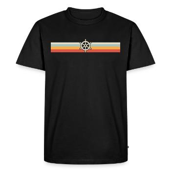 Retro wheel cruise captain - Men's Premium Organic T-Shirt - black - Front - Nico (187cm)