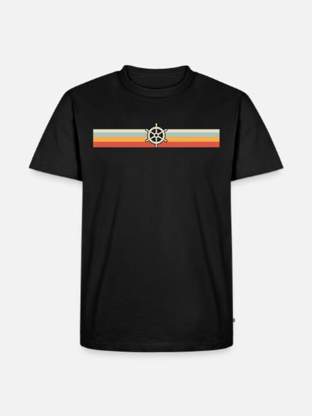 Retro wheel cruise captain - Men's Premium Organic T-Shirt - black