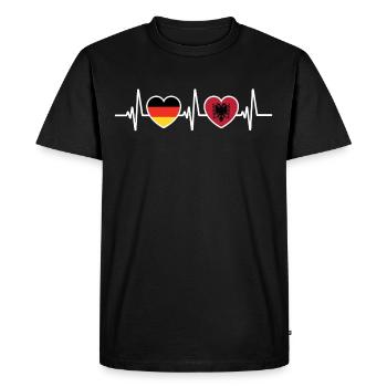 Allemagne Albanie Drapeaux albanais - T-shirt Premium bio Homme - noir - Devant - Nico (187cm)