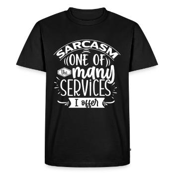 Le sarcasme est l’un des nombreux services que j’offre - T-shirt Premium bio Homme - noir - Devant - Nico (187cm)