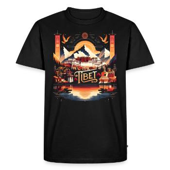 Tibet Lhassa Temple bouddhiste - T-shirt Premium bio Homme - noir - Devant - Nico (187cm)