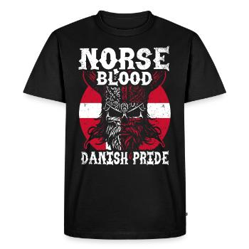 Denmark: Nordic Blood - Danish Pride - Men's Premium Organic T-Shirt - black - Front - Nico (187cm)