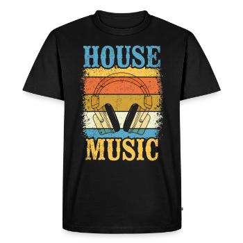 Musique house - T-shirt Premium bio Homme - noir - Devant - Nico (187cm)