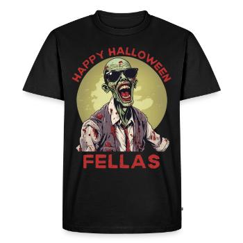Happy Halloween Fellas Zombie - Men's Premium Organic T-Shirt - black - Front - Nico (187cm)