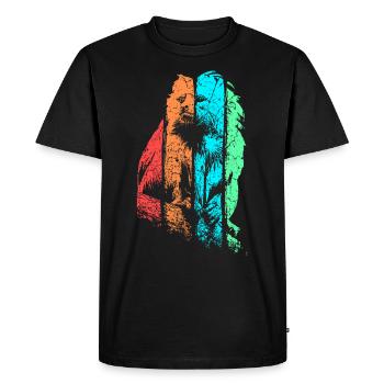Singe Tamarin Primate - T-shirt Premium bio Homme - noir - Devant - Nico (187cm)