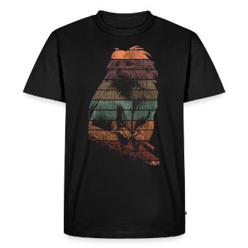 Singe Tamarin Primate - T-shirt Premium bio Homme - noir - Devant - Nico (187cm)