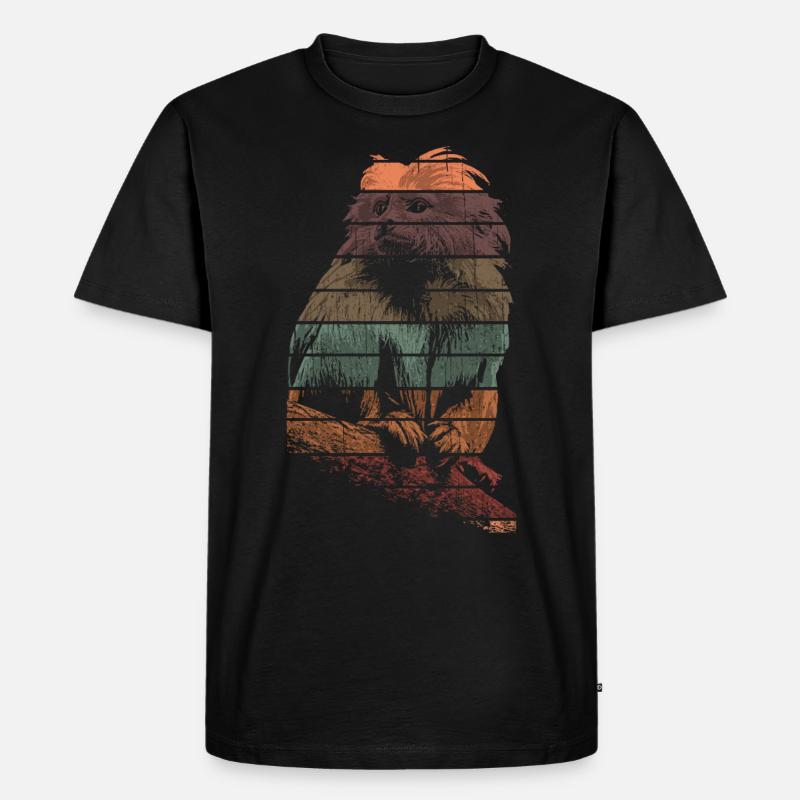 Tamarin Affe Primat - Männer Premium Bio T-Shirt - Schwarz