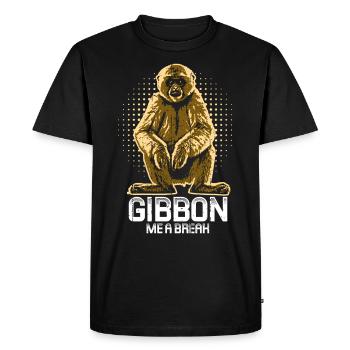 Gibbon - Drôle de dicton - T-shirt Premium bio Homme - noir - Devant - Nico (187cm)