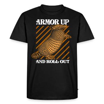 Armadillo - Drôle de dicton - T-shirt Premium bio Homme - noir - Devant - Nico (187cm)