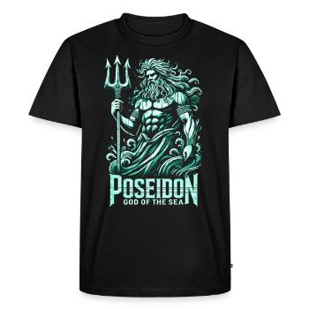 Poseidon - God of the Seas - Men's Premium Organic T-Shirt - black - Front - Nico (187cm)