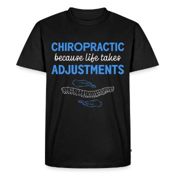 Physiothérapie Physiothérapeute Chiropracteur Chiro - T-shirt Premium bio Homme - noir - Devant - Nico (187cm)