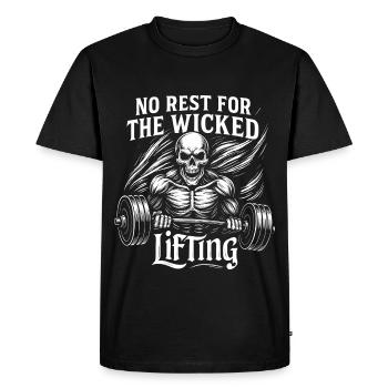 Wicked Lifting - Pas de repos pour les forts - T-shirt Premium bio Homme - noir - Devant - Nico (187cm)