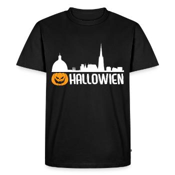 Halloween Hallowien Hello Vienne - T-shirt Premium bio Homme - noir - Devant - Nico (187cm)