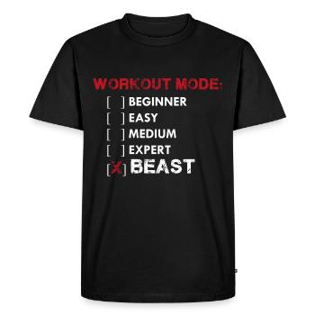 workout mode BEAST - Men's Premium Organic T-Shirt - black - Front - Nico (187cm)