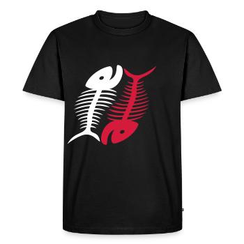 Sourire Fish Bones - T-shirt Premium bio Homme - noir - Devant - Nico (187cm)