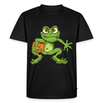 Basketball Frog - Men's Premium Organic T-Shirt - black - Front - Nico (187cm)