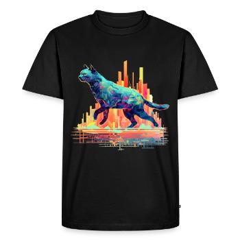 Ligne d’horizon de Neon City Cat - T-shirt Premium bio Homme - noir - Devant - Nico (187cm)