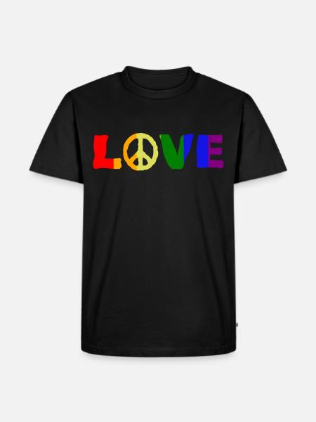 Peace Peace Freedom Love - Men's Premium Organic T-Shirt - black