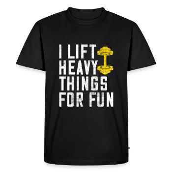 Je soulève des choses lourdes pour le plaisir Gym Palestra Drôle - T-shirt Premium bio Homme - noir - Devant - Nico (187cm)