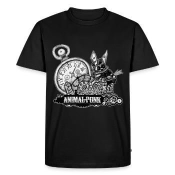 Mr. Rabbit AnimalPunk SteamPunk - Men's Premium Organic T-Shirt - black - Front - Nico (187cm)