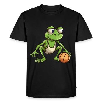 Grenouille de basket-ball - T-shirt Premium bio Homme - noir - Devant - Nico (187cm)