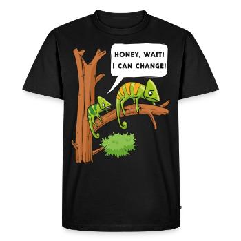 Caméléon Reptile Propriétaire Lézard Reptile Pet - T-shirt Premium bio Homme - noir - Devant - Nico (187cm)
