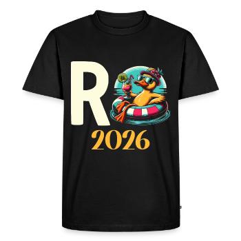 Pension de retraite 2026 Retraite - T-shirt Premium bio Homme - noir - Devant - Nico (187cm)
