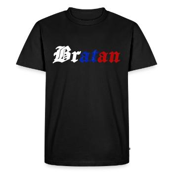 bratan youth word funny vintage design - Men's Premium Organic T-Shirt - black - Front - Nico (187cm)