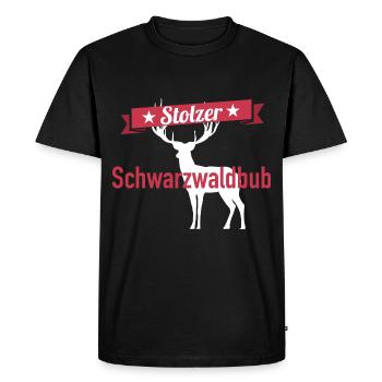 Stolzer Schwarzwaldbub Schwarzwald Design - Männer Premium Bio T-Shirt - Schwarz - Vorne - Nico (187cm)