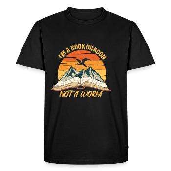 Ver de bibliothèque Drôle de sort pour un fantasy - T-shirt Premium bio Homme - noir - Devant - Nico (187cm)