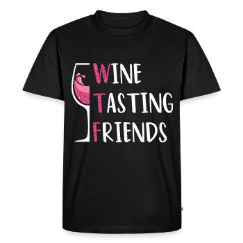 Wein Freunde Wine Tasting Friends - T-shirt Premium bio Homme - noir - Devant - Nico (187cm)