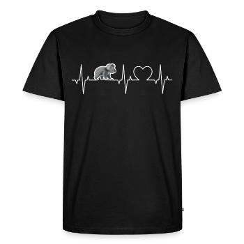 Koala Heartbeat Koalas ECG Koala Ours Coeur Koala - T-shirt Premium bio Homme - noir - Devant - Nico (187cm)