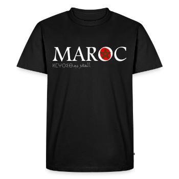 Maroc Maillot ma Marocain en Amazigh et en Arabe - T-shirt Premium bio Homme - noir - Devant - Nico (187cm)