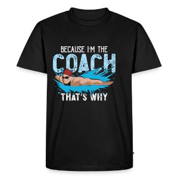 Schwimm-Training Design für einen Schwimm-Trainer - T-shirt Premium bio Homme - noir - Devant - Nico (187cm)