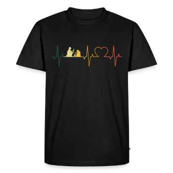 Geology Heartbeat Retro Geologist ECG Geologist - Men's Premium Organic T-Shirt - black - Front - Nico (187cm)