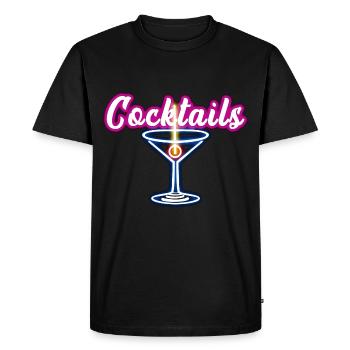Cocktail - T-shirt Premium bio Homme - noir - Devant - Nico (187cm)