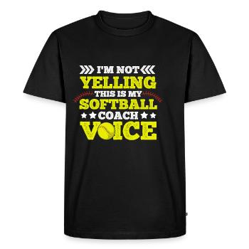 Softball training design for a softball - Men's Premium Organic T-Shirt - black - Front - Nico (187cm)