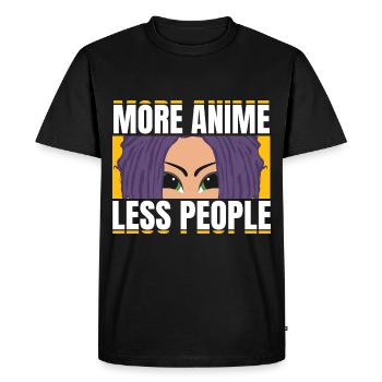 Cheerful Anime Of Introverts Saying - Men's Premium Organic T-Shirt - black - Front - Nico (187cm)
