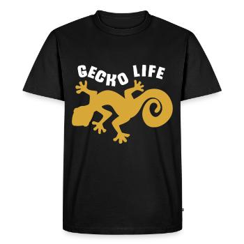 gecko - Men's Premium Organic T-Shirt - black - Front - Nico (187cm)