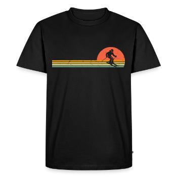 Retro Ski Vintage Skier Ski Vacation Skiing - Men's Premium Organic T-Shirt - black - Front - Nico (187cm)