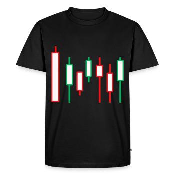 Bourse monnaie Wall Street Trader Forex - T-shirt Premium bio Homme - noir - Devant - Nico (187cm)