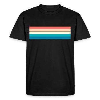 Retro stripe design in vintage colors - Men's Premium Organic T-Shirt - black - Front - Nico (187cm)