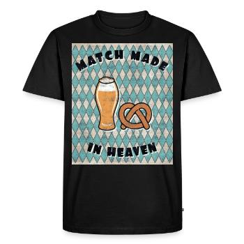 Bretzel cadeau boulangerie cadeau bretzel boulanger - T-shirt Premium bio Homme - noir - Devant - Nico (187cm)