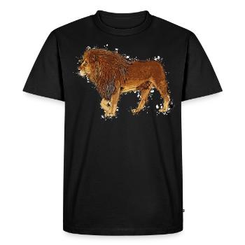 Lion - T-shirt Premium bio Homme - noir - Devant - Nico (187cm)