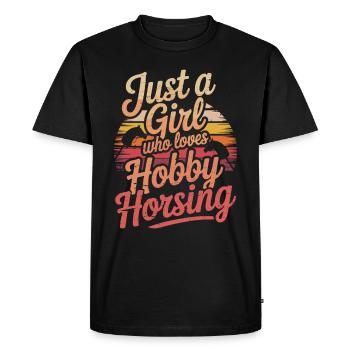 Juste fille passe-temps équitation - T-shirt Premium bio Homme - noir - Devant - Nico (187cm)