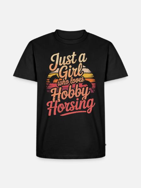 Juste fille passe-temps équitation - T-shirt Premium bio Homme - noir