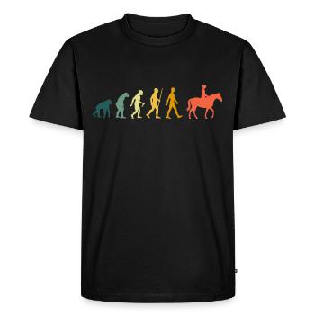 Riding Evolution Dressage Retro Horses Rider - Men's Premium Organic T-Shirt - black - Front - Nico (187cm)