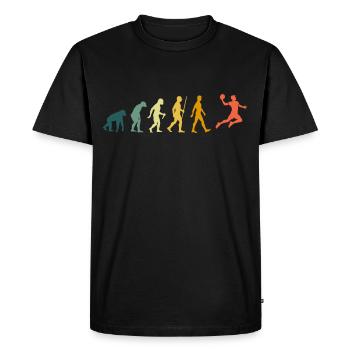 Retro Handball Evolution Handball Player Development - Men's Premium Organic T-Shirt - black - Front - Nico (187cm)
